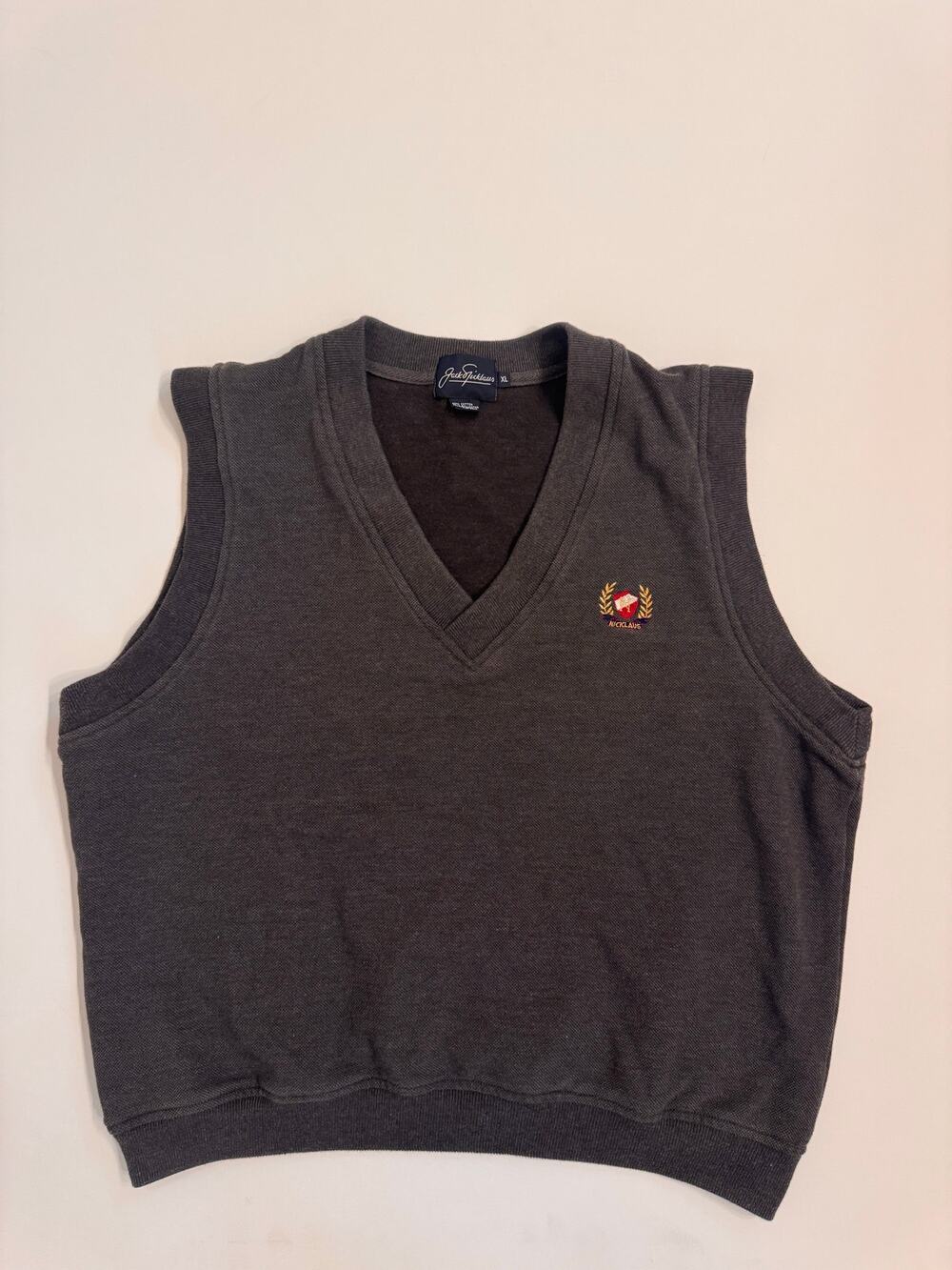 Vintage Men's Jack Nicklaus Golf Sweater Vest Gray Size XL Logo Embroidered